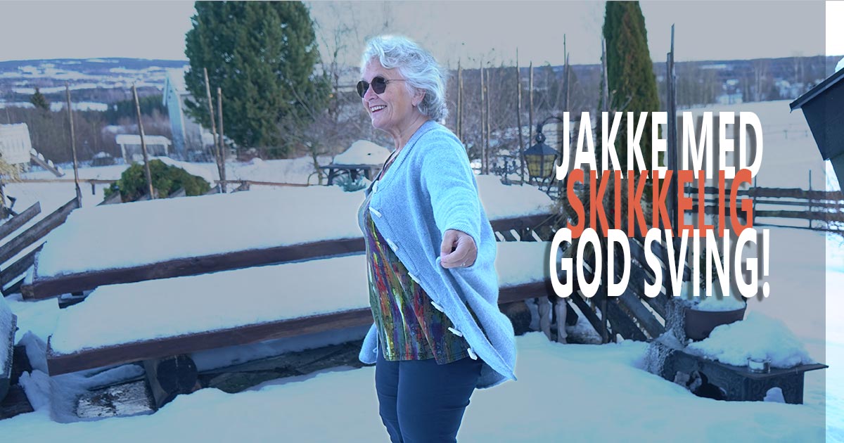 Modell i jakke med god vidde nederst