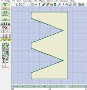 Snittfil for plaggdel med forkortede rekker i Designa Knit