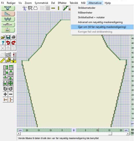 Navigeringssti for å gjøre om til før nøyaktig maskeredigering for ermetopp