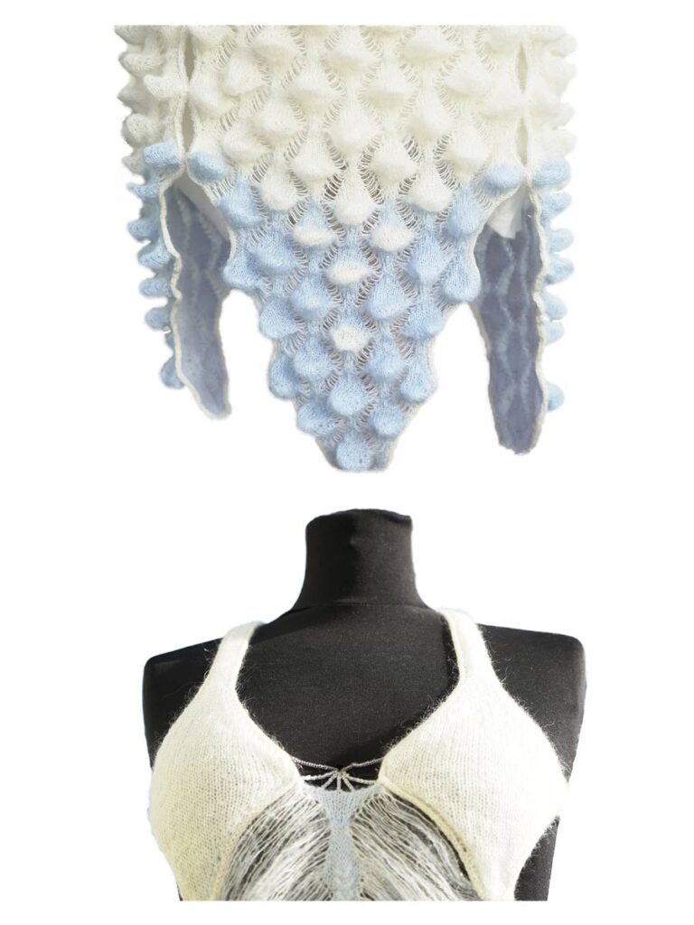 Utstillingsmodell "Snø" , topp og bunn